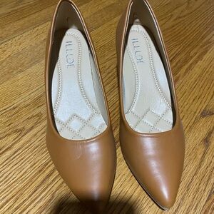 ILLUDE Tan Leather Heels for Women